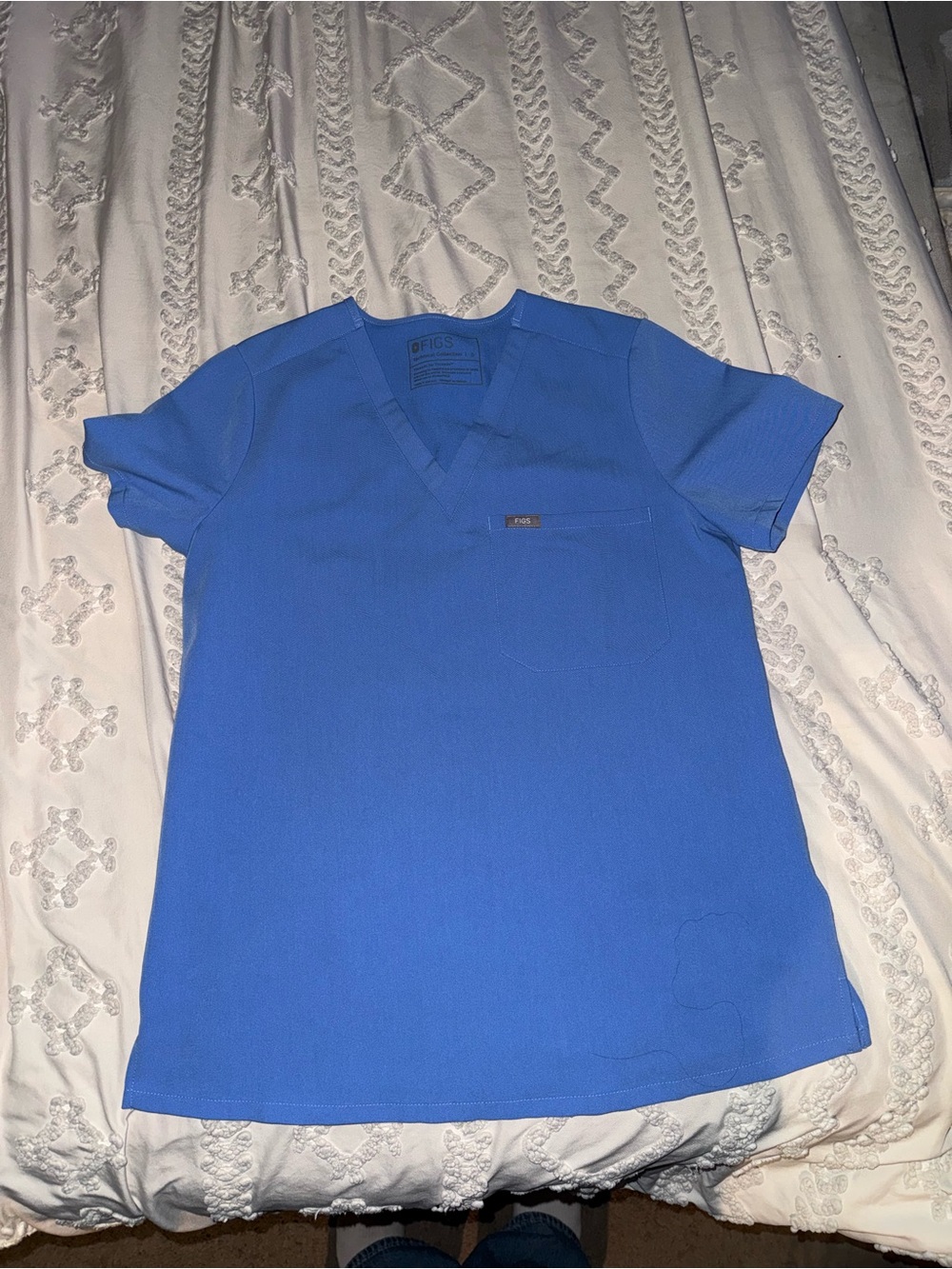 Figs V-Neck Scrub Top in Blue